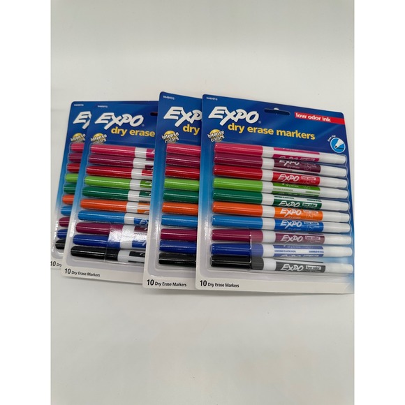 4 packs Expo Dry Erase Markers Fine Tip Low Odor Intense Colors 10 Pack New - Picture 2 of 2
